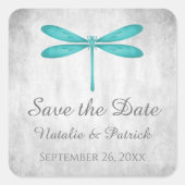 Blauwgroen Dragonfly Sla de Stickers Datum op (Voorkant)