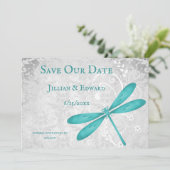 Blauwgroen Dragonfly slaat de datum op Aankondiging (Staand voorkant)