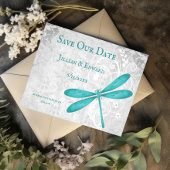 Blauwgroen Dragonfly slaat de datum op Aankondiging