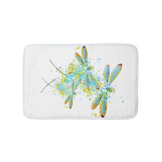 Blauwgroen Dragonfly-spier Badmat (Voorkant)