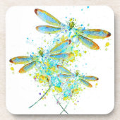 Blauwgroen Dragonfly-spier Bier Onderzetter (Voorkant)