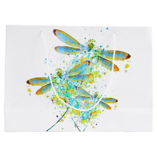 Blauwgroen Dragonfly-spier Groot Cadeauzakje (Achterkant)