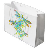 Blauwgroen Dragonfly-spier Groot Cadeauzakje (Achterkant Gekanteld)