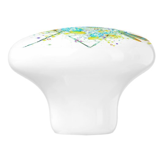 Blauwgroen Dragonfly-spier Keramische Knop (Zijkant)