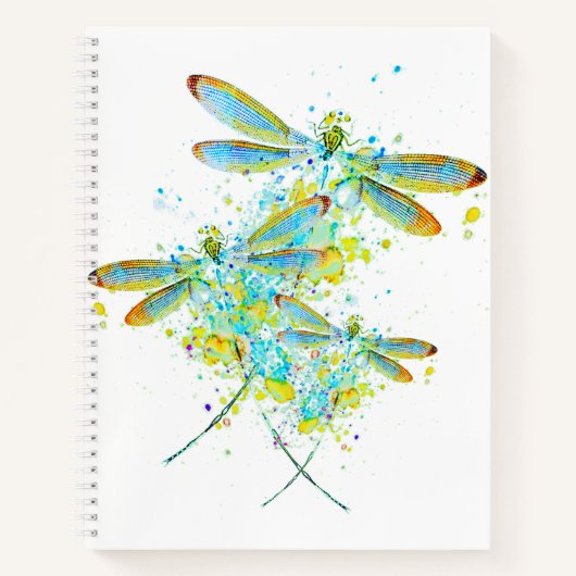 Blauwgroen Dragonfly-spier Notitieboek (Voorkant)