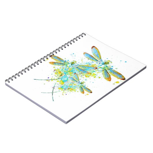 Blauwgroen Dragonfly-spier Notitieboek (Linkerzijde)