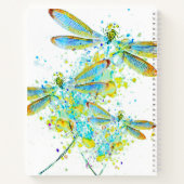 Blauwgroen Dragonfly-splaatstgenoemden gepersonali Notitieboek (Achterkant)