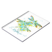 Blauwgroen Dragonfly-splaatstgenoemden gepersonali Notitieboek (Linkerzijde)