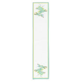 Blauwgroen Dragonfly-splaatstner Short Table Runne Korte Tafelloper (Voorkant)