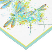 Blauwgroen Dragonfly-splaatstner Short Table Runne Korte Tafelloper (Hoek)