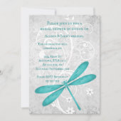 Blauwgroen Dragonfly-Vrijgezellenfeest uitnodigen Kaart (Voorkant)