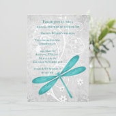 Blauwgroen Dragonfly-Vrijgezellenfeest uitnodigen Kaart (Staand voorkant)