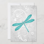Blauwgroen Dragonfly-Vrijgezellenfeest uitnodigen Kaart (Achterkant)