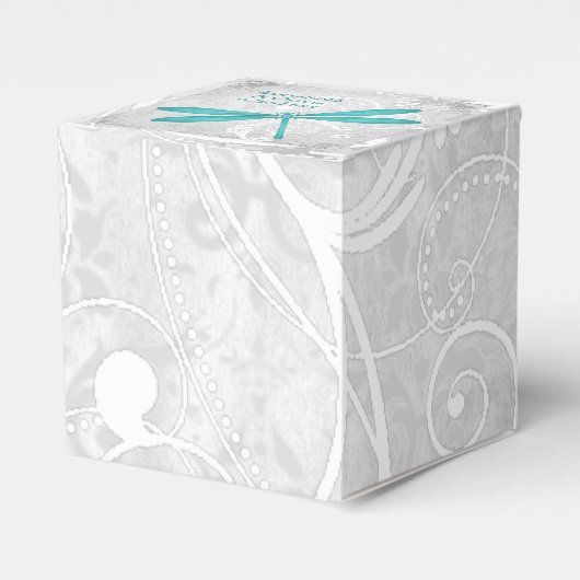 Blauwgroen Dragonfly Weddenbox Bedankdoosjes (Voorkant Zijde)