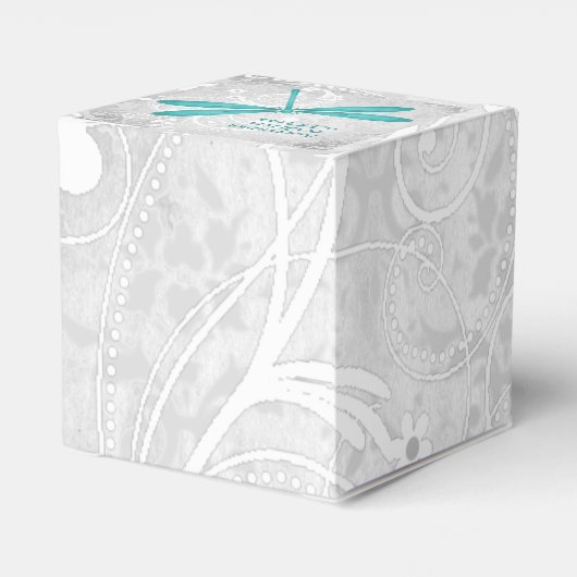 Blauwgroen Dragonfly Weddenbox Bedankdoosjes (Achterkant)