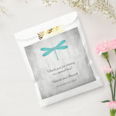 Blauwgroen Dragonfly Weddenkogels Bedankzakje (Gezegeld)