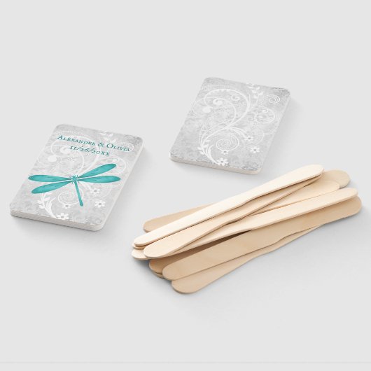 Blauwgroen Dragonfly Weddenschap voor handhand Handwaaier (Niet-gemonteerd)