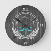 Blauwgroen dragonvlieg bijtende acrylwandklok ronde klok (Voorkant)