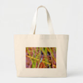 Blauwgroen dragonvlieg op rand grote tote bag (Voorkant)
