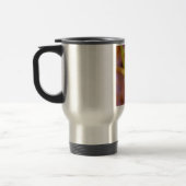 Blauwgroen dragonvlieg op rand reisbeker (Links)