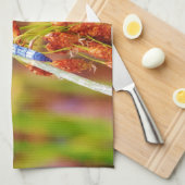 Blauwgroen dragonvlieg op rand theedoek (Quarter Fold)