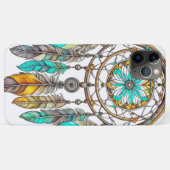 Blauwgroen Dreamcatcher Mystical Boho Feathers en Case-Mate iPhone Case (Achterkant (horizontaal))