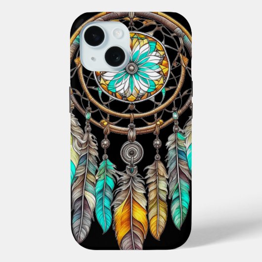 Blauwgroen Dreamcatcher Mystical Boho Feathers en  Case-Mate iPhone Case (Achterkant)