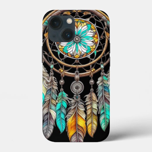 Blauwgroen Dreamcatcher Mystical Boho Feathers en  Case-Mate iPhone Case (Achterkant)