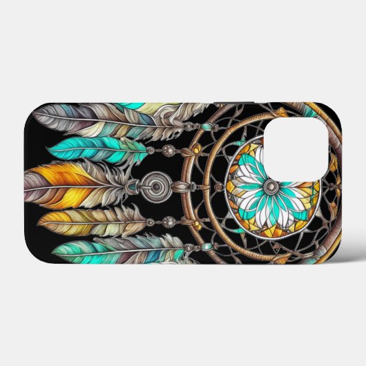 Blauwgroen Dreamcatcher Mystical Boho Feathers en  Case-Mate iPhone Case (Achterkant (horizontaal))