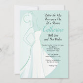 Blauwgroen dress Bridal Shower-uitnodiging Kaart (Voorkant)