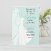 Blauwgroen dress Bridal Shower-uitnodiging Kaart (Staand voorkant)