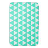 Blauwgroen driehoeken wit patroon badmat (Voorkant Verticaal)