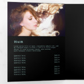 Blauwgroen drieledige brochure met glitter drieluik kaart (Binnenzijde eerst)