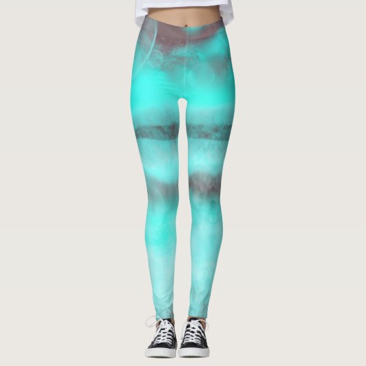 Blauwgroen droom leggings (Voorkant)