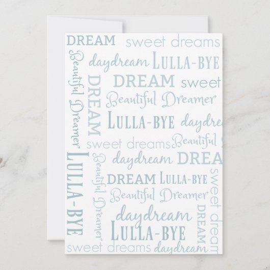 Blauwgroen Droomvanger Slumber Verjaardagsfeest Kaart (Achterkant)