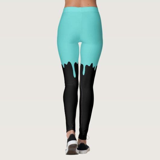 Blauwgroen druipend slijm leggings (Achterkant)