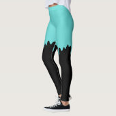 Blauwgroen druipend slijm leggings (Links)