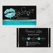 Blauwgroen druppelaar en zilver visitekaartje (Voorkant / Achterkant)