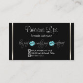 Blauwgroen druppelaar en zilver visitekaartje (Achterkant)