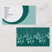 blauwgroen druppels : tweezijdig : visitekaartje (Voorkant / Achterkant)