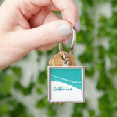 Blauwgroen Duizelende Star Curves Premium Sleutelh Sleutelhanger (Hand)