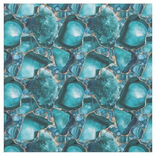 Blauwgroen edelstenen stof (Close Up)