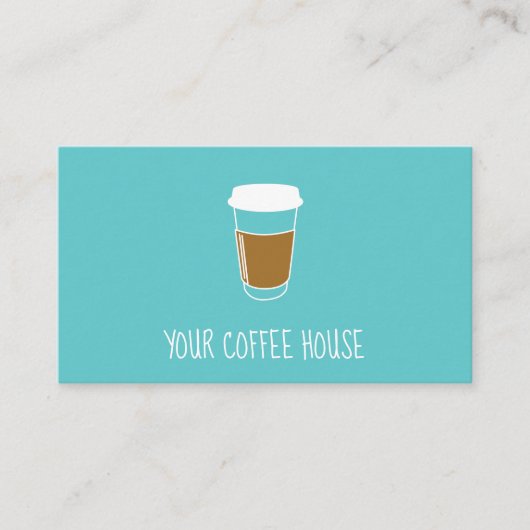 Blauwgroen Editable Coffee House Stamp loyalty (Voorkant)