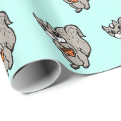 Blauwgroen eekhoorntjes, geboortedag of Baby showe Cadeaupapier (Rol Hoek)