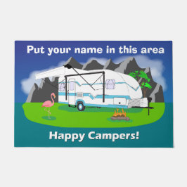 Blauwgroen, eenassige hefboomaanhangwagen deurmat