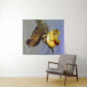 Blauwgroen eendenwandtapijt wandkleed (In Situ (horizontaal))