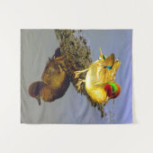 Blauwgroen eendenwandtapijt wandkleed (Voorkant (horizontaal))