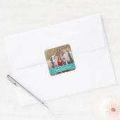 Blauwgroen Eenvoudig Chic Holiday Foto Stickers (Envelop)