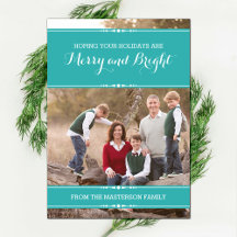 Blauwgroen Eenvoudig Chic Holiday Photo Flat Kaart