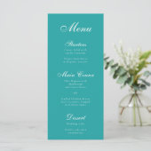 Blauwgroen Eenvoudig Elegant Script Calligraphy Bl Menu (Staand voorkant)